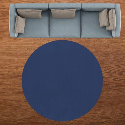 Taidianolp Personalisierter Rund Teppich mit Muster Bild Foto/Text,Round Rug Carpet,Blue,160 cm (5.2 ft),Teppiche Kurzflor Waschbar, Wohnzimmer Schlafzimmer Room Decor von Taidianolp