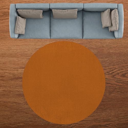 Taidianolp Personalisierter Rund Teppich mit Muster Bild Foto/Text,Round Rug Carpet,Orange,180 cm (6 ft),Dekorative Teppiche für groß Schlafzimmer Raumdekoration von Taidianolp