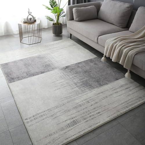 Taidianolp Teppich Wohnzimmer Deko,Gray,150 x 170 cm,Grau Neutrale Farben Abstrakte Designs Moderne Muster von Taidianolp