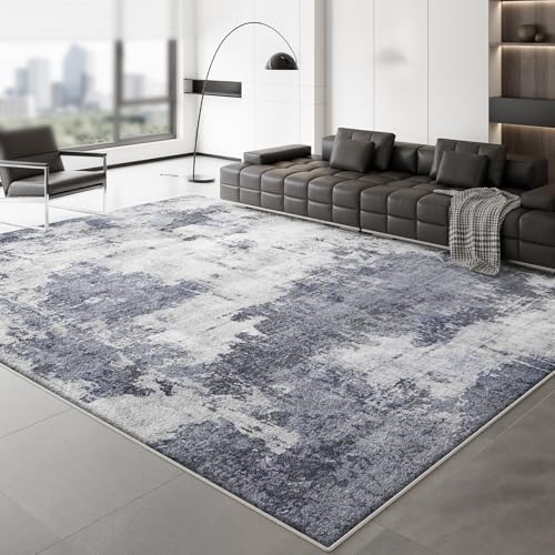Taidianolp Teppich Zimmer Deko,Abstraktes Design, moderner Druck, Marineblau, 180 x 180 cm,Dekorative Teppiche für groß Schlafzimmer Raumdekoration von Taidianolp