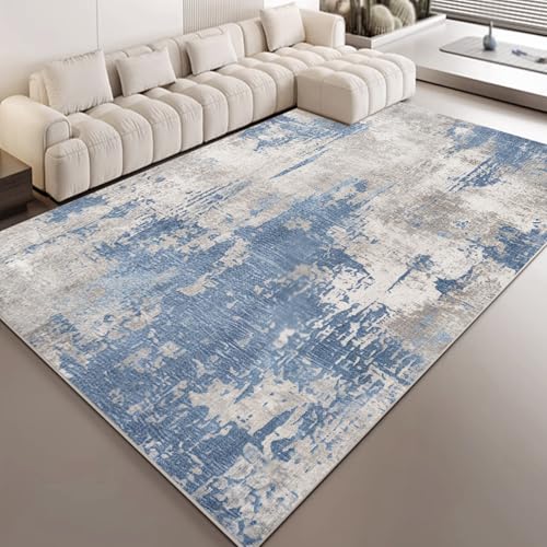 Taidianolp Teppich Zimmer Deko,Blau Weiß Abstrakt Meliert Modern,Grau, 180 x 210 cm,Wohnzimmerteppich Waschbar Kurzflor Teppiche groß Schlafzimmer Taidianolp Teppich Zimmer Deko,Blau Weiß Abstrakt Meliert Modern,Grau, 180 x 210 cm,Wohnzimmerteppich Waschbar Kurzflor Teppiche groß Schlafzimmer von Taidianolp
