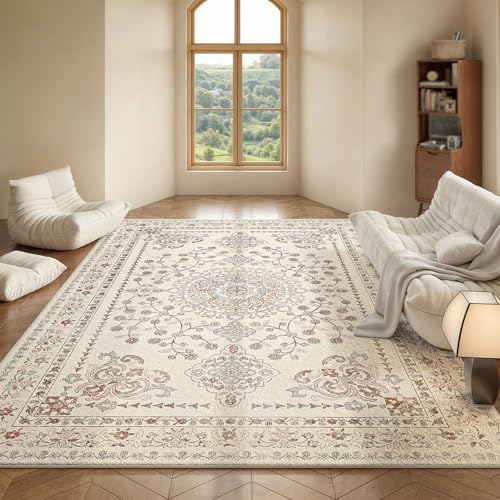 Taidianolp Teppich Zimmer Deko,Cremefarbener orientalischer Blumendruck im Vintage-Stil, modern, Orange, 160 x 230 cm,Teppiche groß Wintergarten Wohnzimmer Schlafzimmer Dekoration Taidianolp Teppich Zimmer Deko,Cremefarbener orientalischer Blumendruck im Vintage-Stil, modern, Orange, 160 x 230 cm,Teppiche groß Wintergarten Wohnzimmer Schlafzimmer Dekoration von Taidianolp
