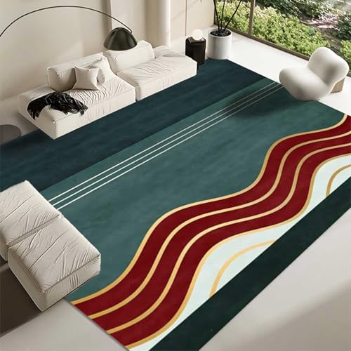 Taidianolp Teppich Zimmer Deko,Gelbe Streifen, geometrisches Design, modern, Rot, 120 x 210 cm,Teppiche für Wohnzimmer Schlafzimmer Arbeitszimmer Schlafsofa Taidianolp Teppich Zimmer Deko,Gelbe Streifen, geometrisches Design, modern, Rot, 120 x 210 cm,Teppiche für Wohnzimmer Schlafzimmer Arbeitszimmer Schlafsofa von Taidianolp