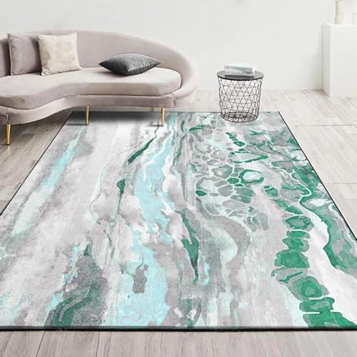 Taidianolp Teppich Zimmer Deko,Grau Weiß Abstrakt Modern,Grün, 180 x 300 cm,Dekorative Teppiche für Wohnzimmer Schlafzimmer Raumdekoration von Taidianolp