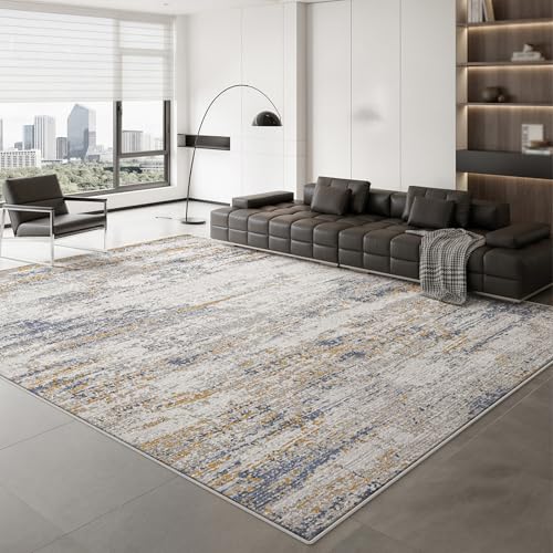 Taidianolp Teppich Zimmer Deko,Grau Weiß Gelb Orange Abstrakt Modern, Blau, 120 x 210 cm,Teppiche für Wohnzimmer Schlafzimmer Arbeitszimmer Schlafsofa von Taidianolp