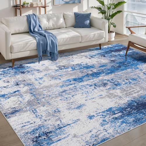 Taidianolp Teppich Zimmer Deko,Graues abstraktes Untertisch-Dekor, Heimdekoration, Blau, 80 x 120 cm,Kurzflor Teppiche Badezimmer Küchen Sessel Schlafzimmer, von Taidianolp