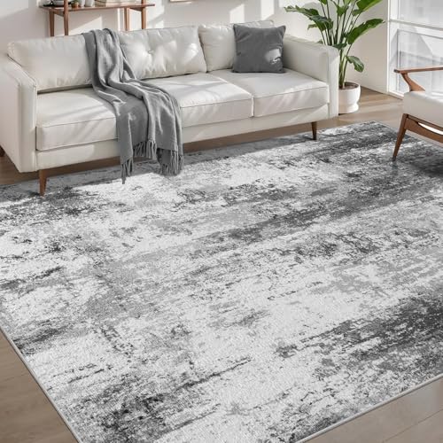 Taidianolp Teppich Zimmer Deko,Graues abstraktes Untertisch-Dekor, Schwarz, 150 x 200 cm,Waschbarer Teppiche Wohnzimmer Schlafzimmer, Kurzflor, rutschfest von Taidianolp