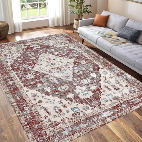 Taidianolp Teppich Zimmer Deko,Mehrfarbig Beige Floral Shabby Chic Vintage, Rot, 80 x 120 cm,Kurzflor Teppiche Badezimmer Küchen Sessel Schlafzimmer, Taidianolp Teppich Zimmer Deko,Mehrfarbig Beige Floral Shabby Chic Vintage, Rot, 80 x 120 cm,Kurzflor Teppiche Badezimmer Küchen Sessel Schlafzimmer, von Taidianolp
