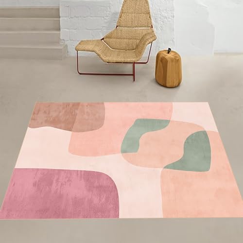 Taidianolp Teppich Zimmer Deko,Moderne Designs in Pfirsich-, Puder- und Kamelfarbe, Mehrfarbig, 160 x 200 cm,Teppiche für Schlafzimmer Rugs Living Room Aesthetic Room Decor von Taidianolp