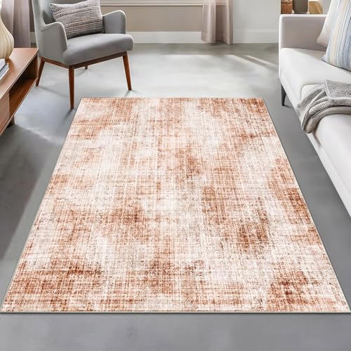 Taidianolp Teppich Zimmer Deko,Modernes, abstraktes Design mit weißem Muster, Orange, 150 x 240 cm,Teppiche Wohnzimmer Ecksofa, Waschbar,Anti-Rutsch Unterseite, von Taidianolp