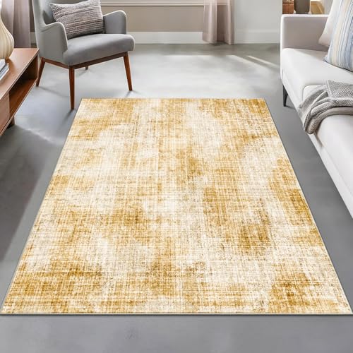 Taidianolp Teppich Zimmer Deko,Modernes, weißes Muster, abstraktes Design, Gelb, 150 x 240 cm,Teppiche Wohnzimmer Ecksofa, Waschbar,Anti-Rutsch Unterseite, Taidianolp Teppich Zimmer Deko,Modernes, weißes Muster, abstraktes Design, Gelb, 150 x 240 cm,Teppiche Wohnzimmer Ecksofa, Waschbar,Anti-Rutsch Unterseite, von Taidianolp