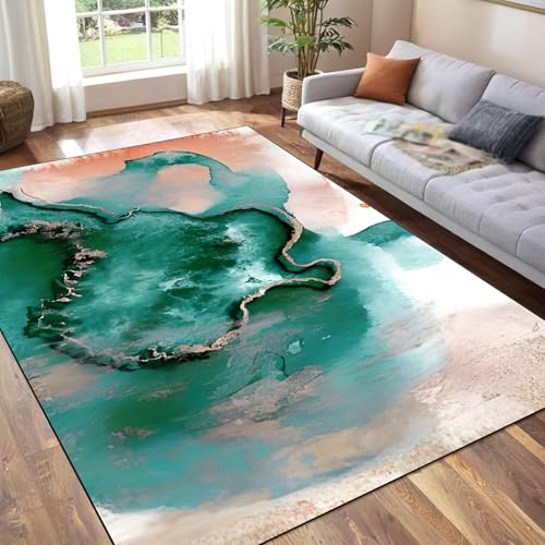 Taidianolp Teppich Zimmer Deko,Modernes abstraktes Art-Deco-Muster, orange/weiß, grün, 80 x 120 cm,Kurzflor Teppiche Badezimmer Küchen Sessel Schlafzimmer, Taidianolp Teppich Zimmer Deko,Modernes abstraktes Art-Deco-Muster, orange/weiß, grün, 80 x 120 cm,Kurzflor Teppiche Badezimmer Küchen Sessel Schlafzimmer, von Taidianolp