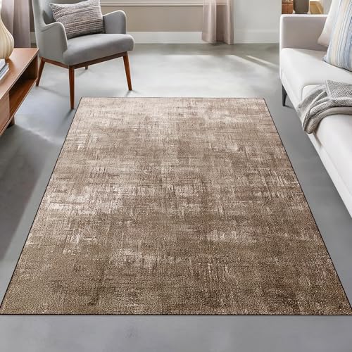 Taidianolp Teppich Zimmer Deko,Modernes abstraktes Design Weiß, Braun, 90 x 150 cm,Waschbar Kurzflor Teppiche Bodenschutzmatte für Hartböden von Taidianolp
