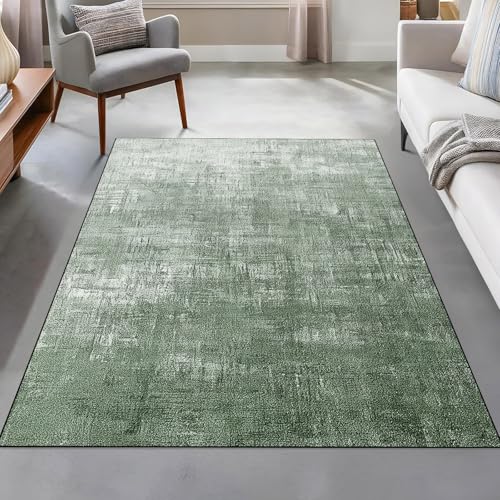 Taidianolp Teppich Zimmer Deko,Modernes abstraktes Design Weiß, Grün, 120 x 120 cm,Waschbarer Kurzflor Teppiche Designer Modern Schlafzimmer von Taidianolp