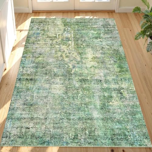 Taidianolp Teppich Zimmer Deko,Modernes abstraktes Druckdesign, Grasgrün, 120 x 210 cm,Teppiche für Wohnzimmer Schlafzimmer Arbeitszimmer Schlafsofa von Taidianolp