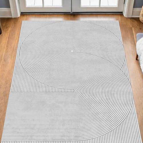 Taidianolp Teppich Zimmer Deko,Modernes geometrisches, Grau, 90 x 120 cm,Waschbar Kurzflor Teppiche Schlafzimmer Homeoffice Dekoration Taidianolp Teppich Zimmer Deko,Modernes geometrisches, Grau, 90 x 120 cm,Waschbar Kurzflor Teppiche Schlafzimmer Homeoffice Dekoration von Taidianolp