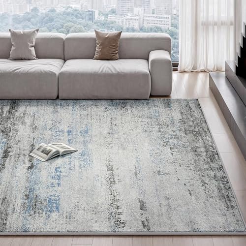 Taidianolp Teppich Zimmer Deko,Schwarz Grau Weiß Abstrakt Modern, Blau, 150 x 240 cm,Teppiche Wohnzimmer Ecksofa, Waschbar,Anti-Rutsch Unterseite, Taidianolp Teppich Zimmer Deko,Schwarz Grau Weiß Abstrakt Modern, Blau, 150 x 240 cm,Teppiche Wohnzimmer Ecksofa, Waschbar,Anti-Rutsch Unterseite, von Taidianolp