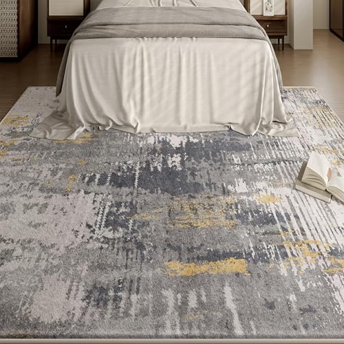 Taidianolp Teppich Zimmer Deko,Schwarz-Grau-Weiß-Abstrakter moderner Druck, Gelb, 150 x 240 cm,Teppiche Wohnzimmer Ecksofa, Waschbar,Anti-Rutsch Unterseite, Taidianolp Teppich Zimmer Deko,Schwarz-Grau-Weiß-Abstrakter moderner Druck, Gelb, 150 x 240 cm,Teppiche Wohnzimmer Ecksofa, Waschbar,Anti-Rutsch Unterseite, von Taidianolp