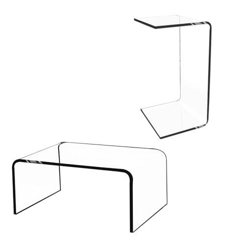 Clear Acrylic End Table,C-Shape Clear End Coffee Tables, Acrylic Side Table,Small Clear Safe Rounded-Edge Coffee Table for Livingroom,Modern Lucite Side Table for Living Room,Bedroom, Bathroom,Office von Taifuan