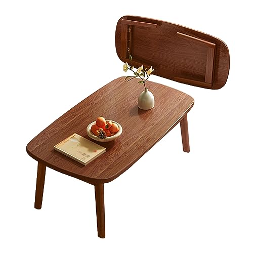 Folding Japanese Coffee Table,Tatami Floor Sitting Low Table Small Space Sofa Table,Balcony Side Table Dining Table für Schlafzimmer,Wohnzimmer,Balkon(Walnut,100cm) von Taifuan