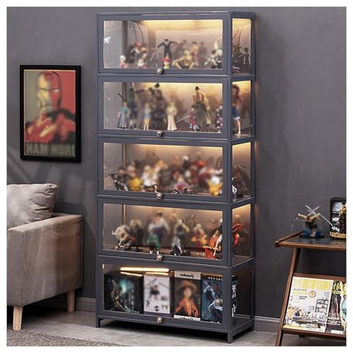 Glasvitrine Vitrine für Sammlerstücke, Holzvitrine, Acryl-Vitrine, Acryl-Sammlungsvitrine, multifunktionale staubdichte Acryl-Vitrine, durchsichtige Vitrine für Wohnzimmer und Büro mehrere Größen von Taifuan