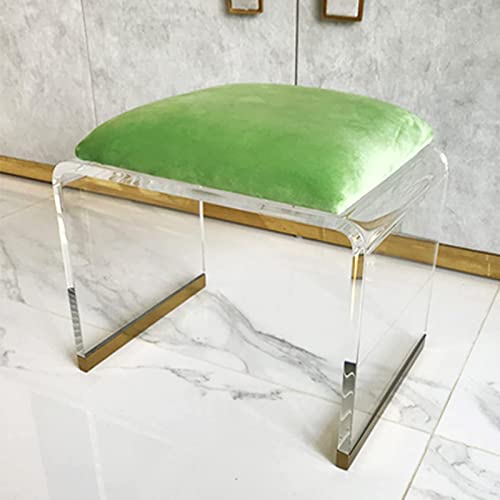 Taifuan Acrylhocker, Acrylhocker mit Samtpolsterung, moderner Stuhl, Acryl-Beistelltisch, Schlichter Nachttisch aus Acrylmöbeln, kreativer Schlafzimmerhocker,(Green,Small) von Taifuan