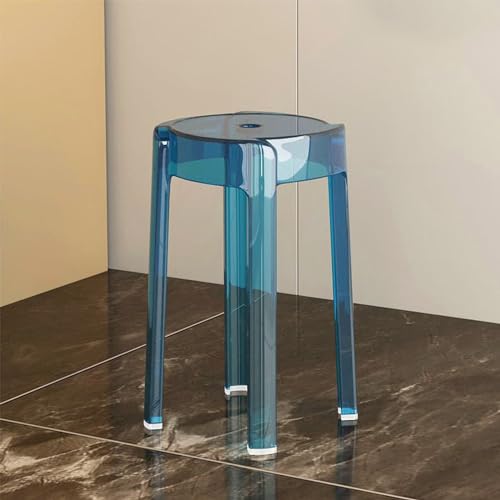 Taifuan Duschhocker aus transparentem Acryl – Stabiler großer Kunststoff-Sitzhocker, stapelbares Design,für Badezimmer, Küche,Schlafzimmer – stabiles stapelbares Design –Home Office Esszimmerstuhl(E) von Taifuan