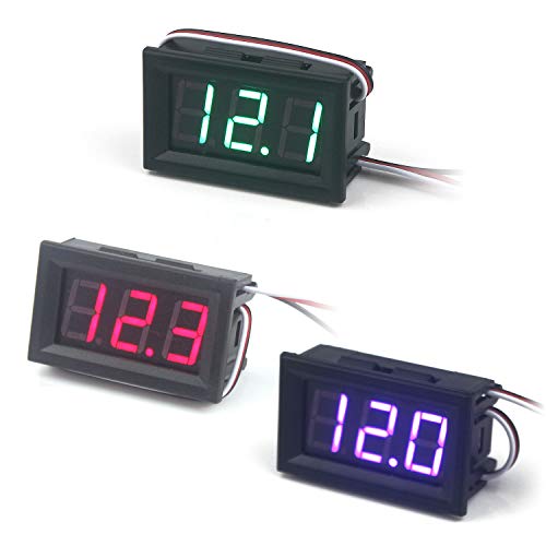 Taikuwu 3 Stücke 0,56"LED DC Spannungsmesser Panel 0-100 V 3 Draht mit Kopf Gehäuse Digital Voltmeter Elektrische Anzeige Genauigkeit Volt Monitor Tester, Rot,Blau,Grün Display Taikuwu 3 Stücke 0,56"LED DC Spannungsmesser Panel 0-100 V 3 Draht mit Kopf Gehäuse Digital Voltmeter Elektrische Anzeige Genauigkeit Volt Monitor Tester, Rot,Blau,Grün Display von Taikuwu
