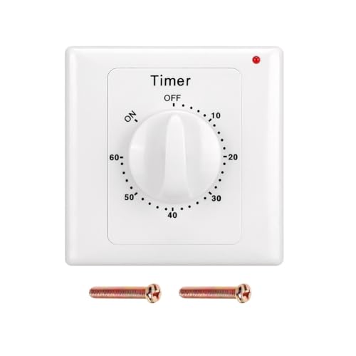 Taikuwu Countdown Timer Schalter AC 220V Min Hochleistungspumpe Elektronische mechanische Countdown Steuerung Timer Socket Time Switch 86 Panel(60 Minuten) von Taikuwu