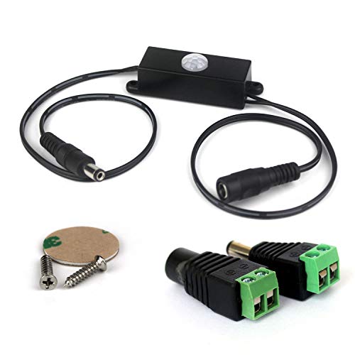 Taikuwu DC 5V-24V Mini 4A PIR Infrarot Bewegungsmelder Detektor Schalter für 3528 5050 LED Strip + Female Male DC Power Connector von Taikuwu