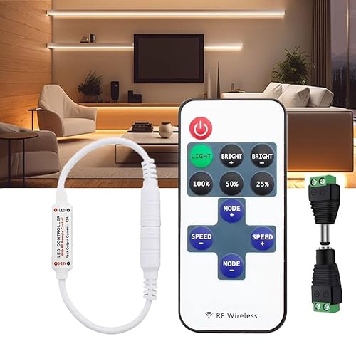 Taikuwu LED Streifen Controller LED Strip Dimmer Kontroller DC 12V-24V Empfänger RF Wireless Remote LED Stripe Fernbedienung Regler für 2 polig SMD 5050 3528 2835 5630 LED Band Taikuwu LED Streifen Controller LED Strip Dimmer Kontroller DC 12V-24V Empfänger RF Wireless Remote LED Stripe Fernbedienung Regler für 2 polig SMD 5050 3528 2835 5630 LED Band von Taikuwu