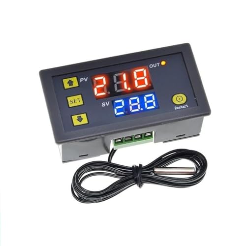 Taikuwu W3230 Digitaler Thermostat 12V 20A mit LED Display -50°C bis 110°C, Temperaturregler mit Temperatursensor Hohe Temperatur Alarm für Kühlschrank/Gefrierschrank/Heizung (1m Kabel) Taikuwu W3230 Digitaler Thermostat 12V 20A mit LED Display -50°C bis 110°C, Temperaturregler mit Temperatursensor Hohe Temperatur Alarm für Kühlschrank/Gefrierschrank/Heizung (1m Kabel) von Taikuwu