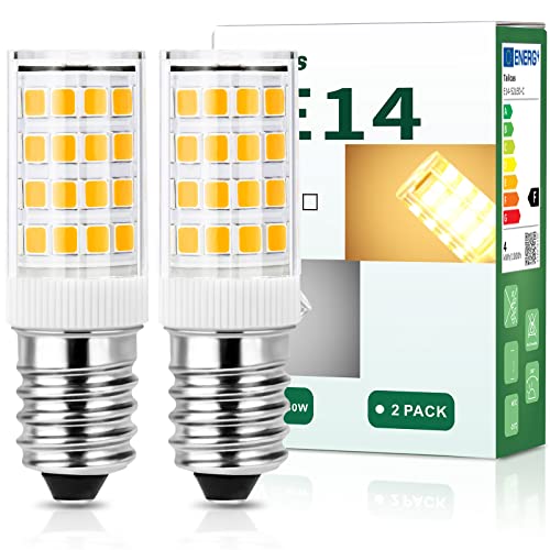 Tailcas E14 LED Kühlschranklampe Warmweiß, 4W E14 Lampe 3000K Ersatz für 40W Glühlampe, Kühlschrankbirne 400LM, AC 220-240V, für Dunstabzugshaube Nähmaschine Wohnzimmer, Nicht Dimmbar, 2er Pack von Tailcas