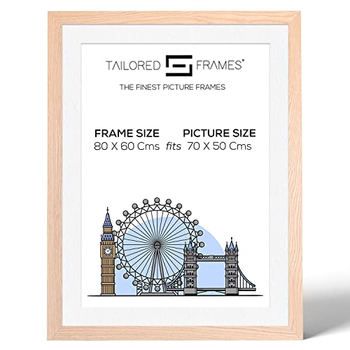 Tailored Frames Bilderrahmen, Kunststoff Holz, Weißes Passepartout, 80 x 60cm Frame, to take a 70 x 50cm Picture von Tailored Frames