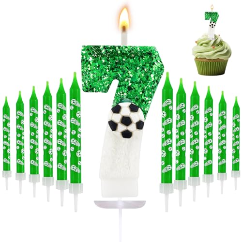 13 Stuck Kerze 7 Geburtstag Junge,3D Fußball Grüne Geburtstagskerzen fussball geburtstag deko Fußball Geburtstagskerzen Zahlen 7.geburtstag Junge,für Kinder, Jungen & Mädchen - Jubiläumsparty 13 Stuck Kerze 7 Geburtstag Junge,3D Fußball Grüne Geburtstagskerzen fussball geburtstag deko Fußball Geburtstagskerzen Zahlen 7.geburtstag Junge,für Kinder, Jungen & Mädchen - Jubiläumsparty von TaimeiMao