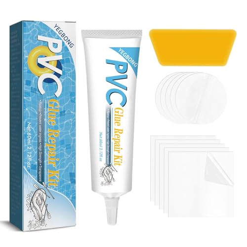 Pool Reparaturset, Pool Reparaturset mit 60ml Kleber, mit 10 Schwimmbad Patch, Reparaturset Unterwasser, Geeignet für Verschiedene Schwimmbäder,Luftmatratzen Und Schwimmringe,Aufblasbare Whirlpools von TaimeiMao