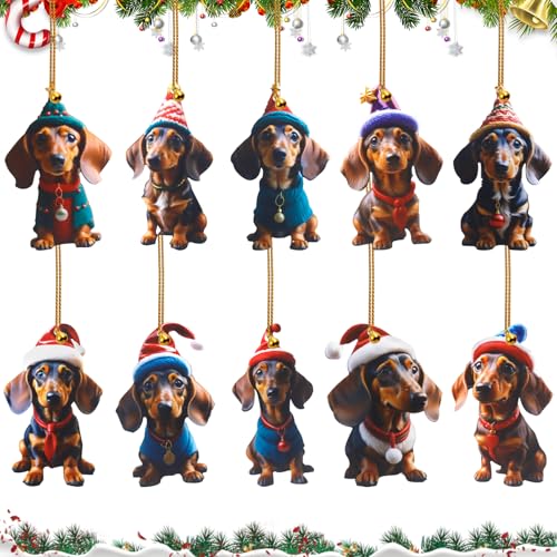 Dackel Weihnachtsbaumschmuck 10 Stück,Cute Acryl Dachshund Tannenbaumschmuck,WeihnachtsanhäNger Hund Flat Decorations,Christbaumschmuck Dackel,Auto Ornament Geschenke Dackel Weihnachtsbaumschmuck 10 Stück,Cute Acryl Dachshund Tannenbaumschmuck,WeihnachtsanhäNger Hund Flat Decorations,Christbaumschmuck Dackel,Auto Ornament Geschenke von TaimeiMao