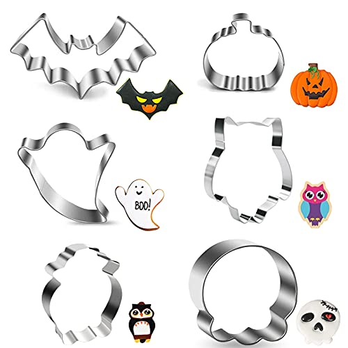 Halloween Ausstechfomen Set,6 ​Stück Edelstahl Keksausstecher Plätzchen Ausstecher für Kinder,Christmas Ausstecher,Ausstechformen zum Backen,für Keks Tortende Korationen von TaimeiMao