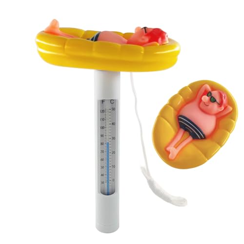 Schwimmende Pool Thermometer Wasserthermometer, Lustig Floating Pool Thermometer, Badethermometer mit String, Bruchfest, Poolthermometer Schwimmend für Aquarien, Pools, Spas von TaimeiMao
