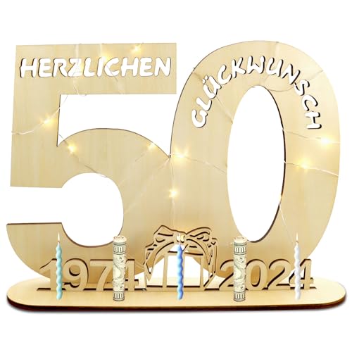 TaimeiMao Geldgeschenke 50 Geburtstag Holz Gästebuch Geburtstag Schild mit LED Lichterkette Frau & Männ für Hochzeit Jubiläum Tischdeko 1974-2024 für Familie Freunde TaimeiMao Geldgeschenke 50 Geburtstag Holz Gästebuch Geburtstag Schild mit LED Lichterkette Frau & Männ für Hochzeit Jubiläum Tischdeko 1974-2024 für Familie Freunde von TaimeiMao