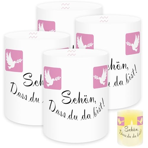 Windlicht Fisch Deko 12 Stück, Windlicht Fisch Tischdeko, Schön DASS Du Da Bist, Deko Taufe Mädchen Junge, Geeignet für Kommunion, Konfirmation, Taufe, für Teelichter und Kerzen von TaimeiMao