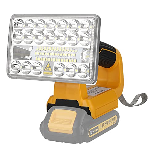 Taingwei 18W 2000LM LED Akku Lampe kompatibel mit Dewalt 18V 54V Lithium Akku, 18v Arbeitslicht für Camping, Autoreparatur, Notfall und Baustellenbeleuchtung von Taingwei