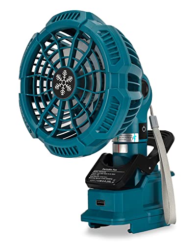 Tragbarer Clip-on-Ventilator für Bosch 18 V Akku, Leise akku ventilator mit 3 energieeffizienten Geschwindigkeitsstufen für Schlafzimmer, Outdoor, Camping und Baustelle (nur Werkzeug) von Taingwei