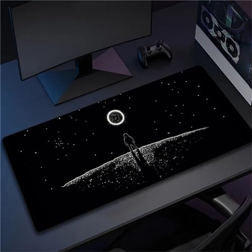 Mauspad,Groß XXL Gaming Mauspad Extended Large Schwarzes Universum Anime Mouse Pad Premium-Strukturiertes Rutschfestes mit Genähten Kanten Schreibtisch Matte für Notebooks, PC 1200x600x2mm von Tainrun