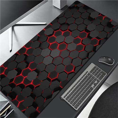 XXL Gaming Mauspad 1200x600x3mm - Mousepad Groß - Tischunterlage Large Size - Weiches Tastatur Matte - verbessert Präzision und Geschwindigkeit - Schwarz Rot von Tainrun