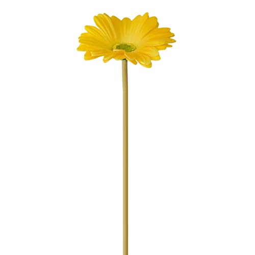 Tainrunse Gerbera Künstliche Blume, Layout, lichtecht, toller einzelner Zweig, Party-Dekoration, künstliche Gerbera-Blume, Gelb von Tainrunse