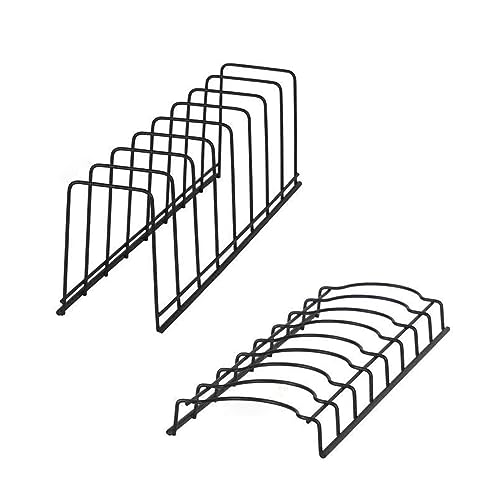 Tainrunse Geschirrständer, Organizer, Schrank, Aufbewahrung, stromlinienförmige Edelstahl-Küche für Geschirr, Töpfe, Pfannen, Deckel, Teller, Schüsseln, Backgeschirr, Schneiden Schwarz B von Tainrunse