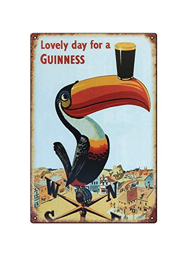 Boggevi Kells Lovely Day For A Guinness – Tukan-Blechschild – Vintage Metallschild für Männerhöhlen, Küchen, Bars, Pubs & mehr (Lovely Day Tucan) – Blechschilder Metallplakat Geschenk 200 mm x 300 mm von Tainsi