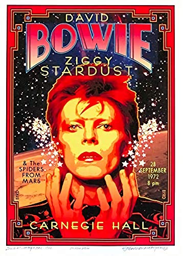 Theissen Vintage Band David Bowie Ziggy Stardust Rock & Roll Concert Gig Advertisment Poster Wall Art Reproduction - Matte Poster Frameless Gift 11 x 17 Zoll (28 x 43 cm) *IT-00133 von Tainsi
