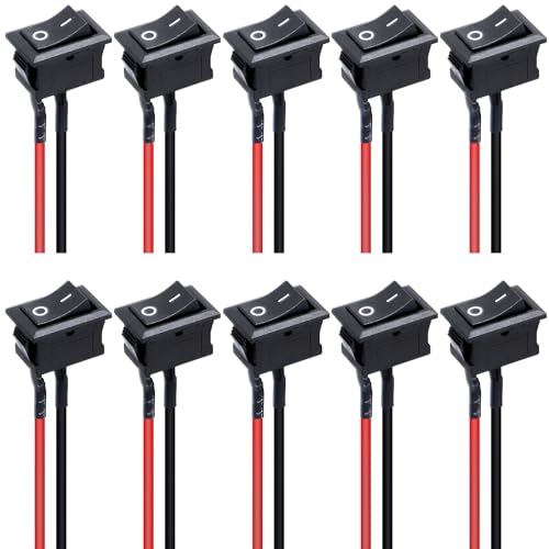 Taiss/ 10 stücke Kippschalter Solder SPST ON/Off Mini Boot Wippschalter 2Pin Toggle SPST Schalter Snap mit Linien KCD1-X-F Taiss/ 10 stücke Kippschalter Solder SPST ON/Off Mini Boot Wippschalter 2Pin Toggle SPST Schalter Snap mit Linien KCD1-X-F von Taiss